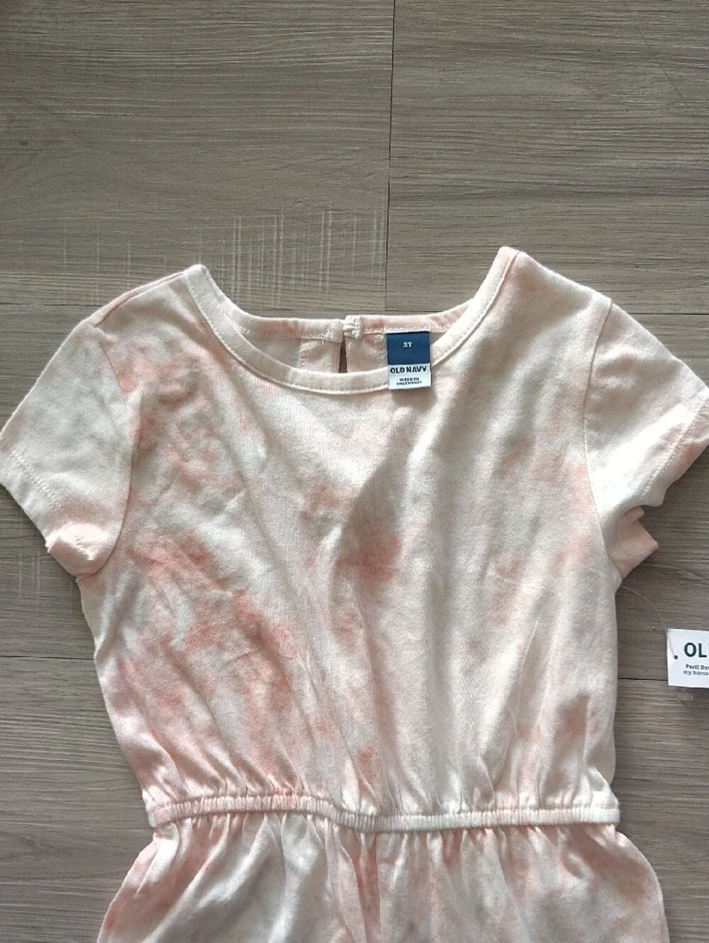 Old Navy Pink and Cream Tie-Dye Short Sleeve Jumpsuit - Kids